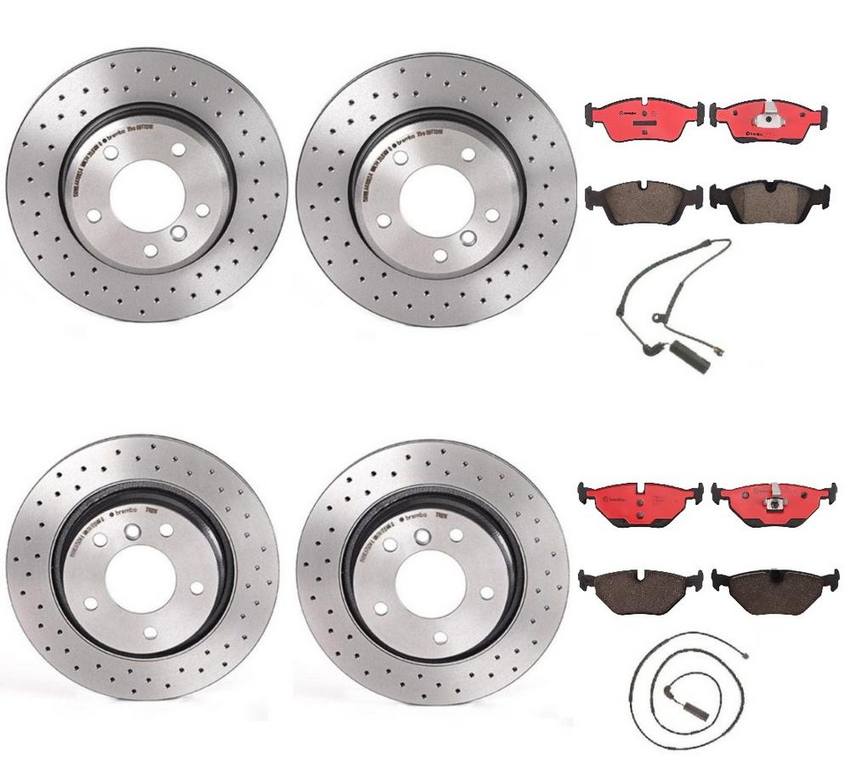 BMW E46 Brembo Brake Kit Pads & Rotors Front & Rear (300mm/294mm) (Xtra) (Ceramic) 34351164372
